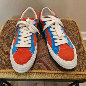 Converse Golf Le Fleur One Star W8.5 / M10.5 Red Blue Suede Sneakers